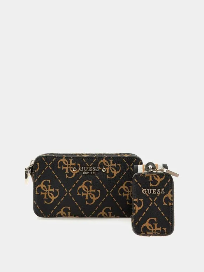 Women Rea 4g Logo Crossbody Brown Multi Guess Crossbody Bags