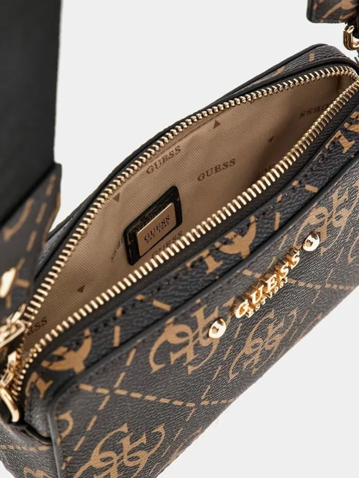 Women Rea 4g Logo Crossbody Brown Multi Guess Crossbody Bags