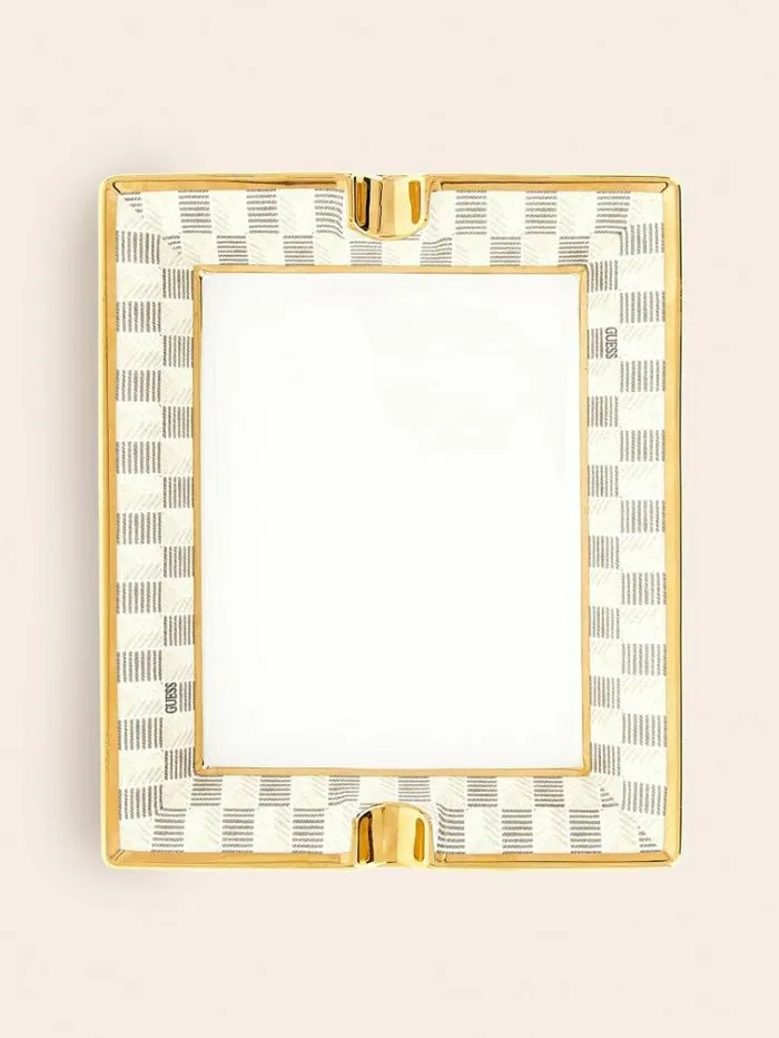 Women Rectangular Porcelain Pocket Emptier White Multi Guess Home Collection