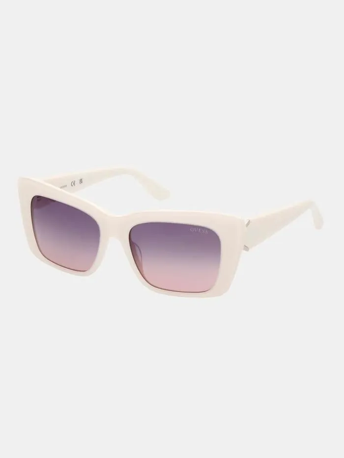 Women Rectangular Sunglasses Model White Guess Sunglasses