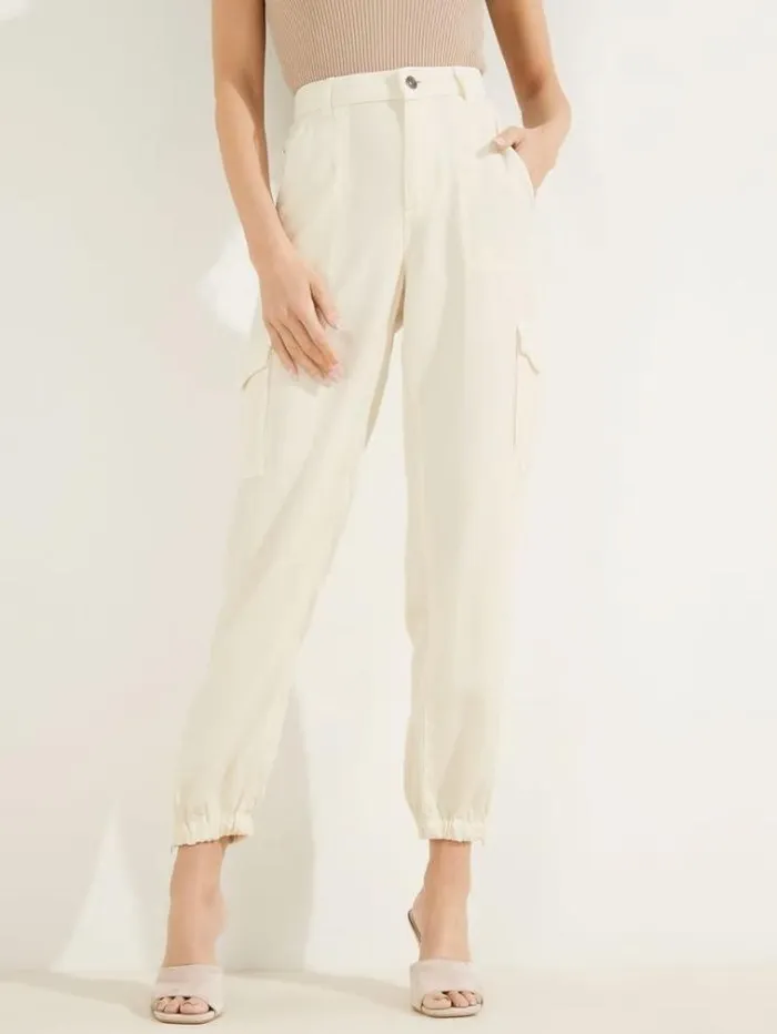 Women Relaxedfit Chino Pant White Guess Trousers