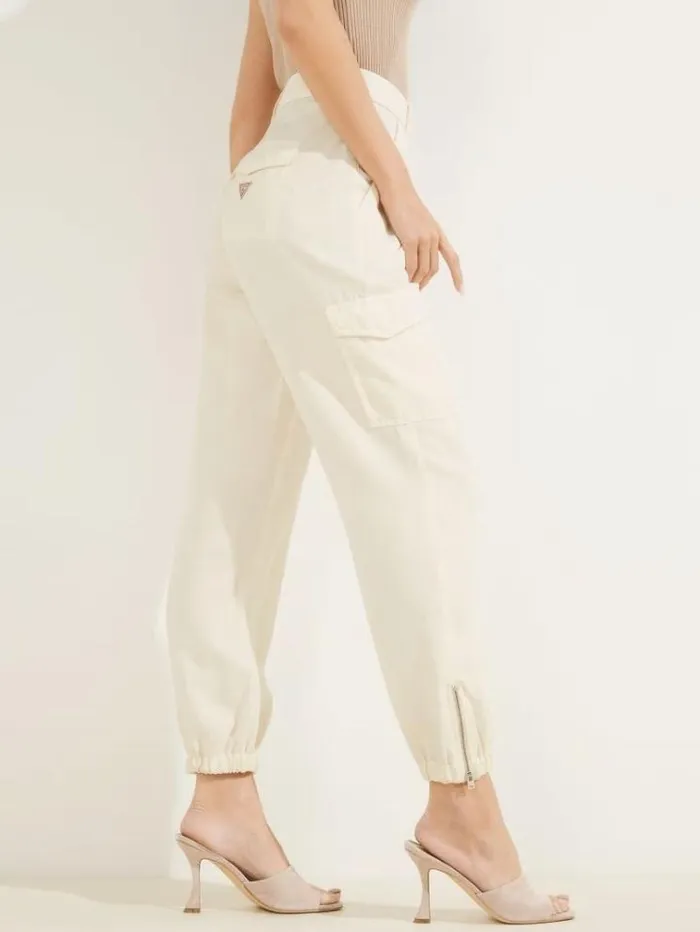 Women Relaxedfit Chino Pant White Guess Trousers