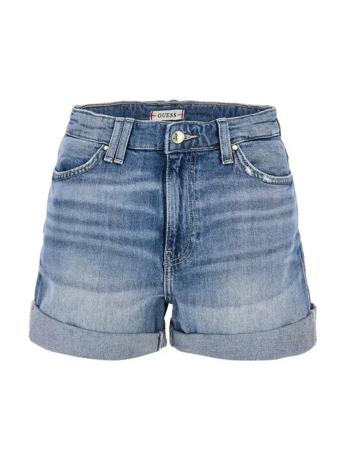 Women Relaxed Fit Denim Shorts Blue Guess Skirts And Shorts