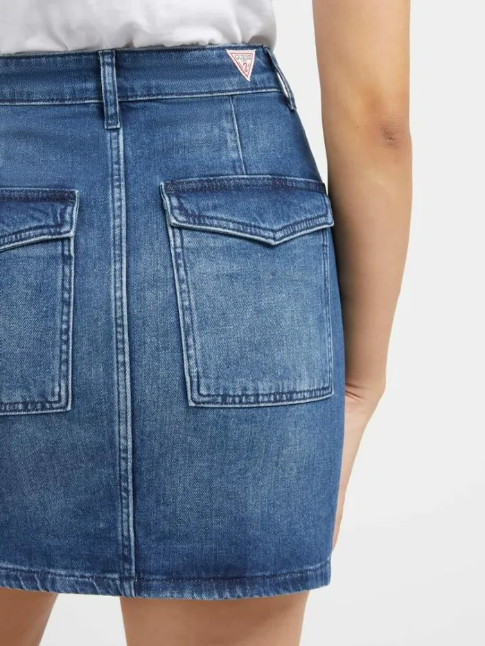 Women Rhinestones Denim Skirt Blue Guess Skirts And Shorts