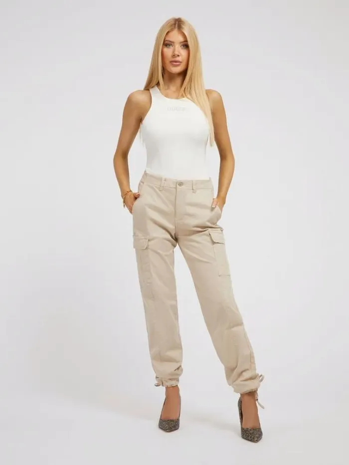 Women Rib Knit Body White Guess Tops And Shirts