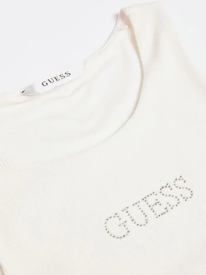 Women Rib Knit Body White Guess Tops And Shirts