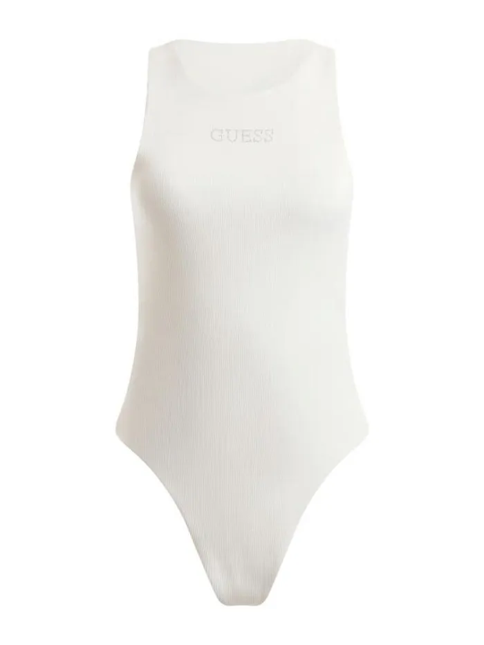 Women Rib Knit Body White Guess Tops And Shirts