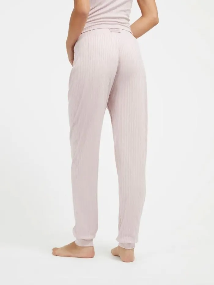Women Rib Knit Jogger Pants Pink Guess Underwear