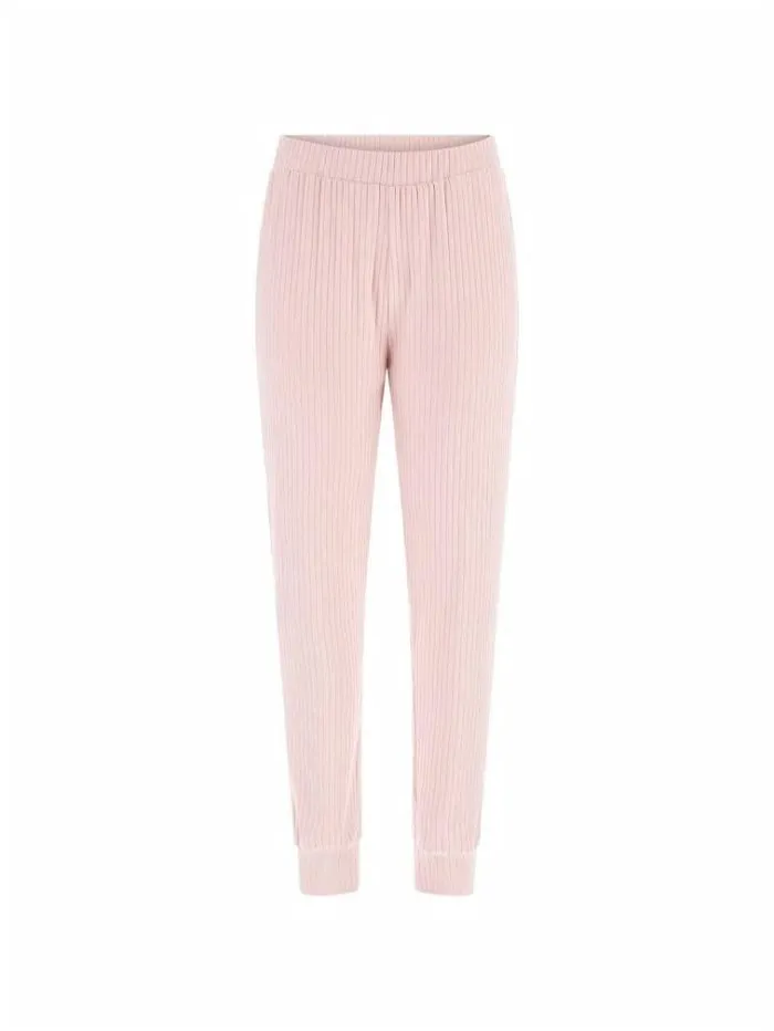Women Rib Knit Jogger Pants Pink Guess Underwear