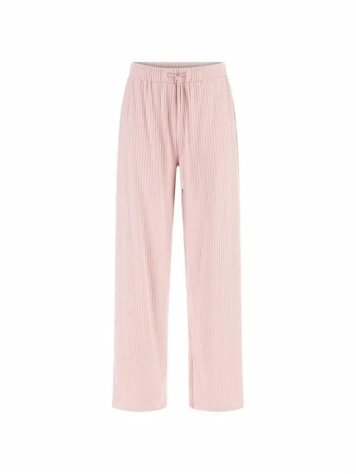Women Rib Knit Straight Pants Pink Guess Underwear