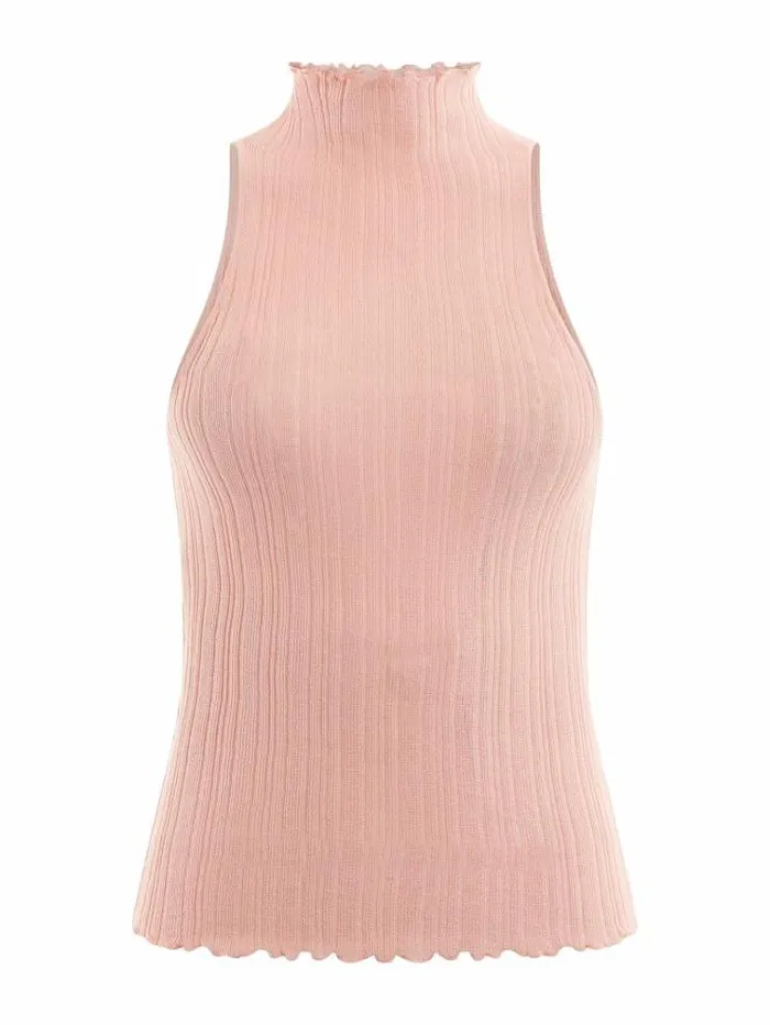 Women Rib Knit Sweater Top Pink Guess Tops And Shirts
