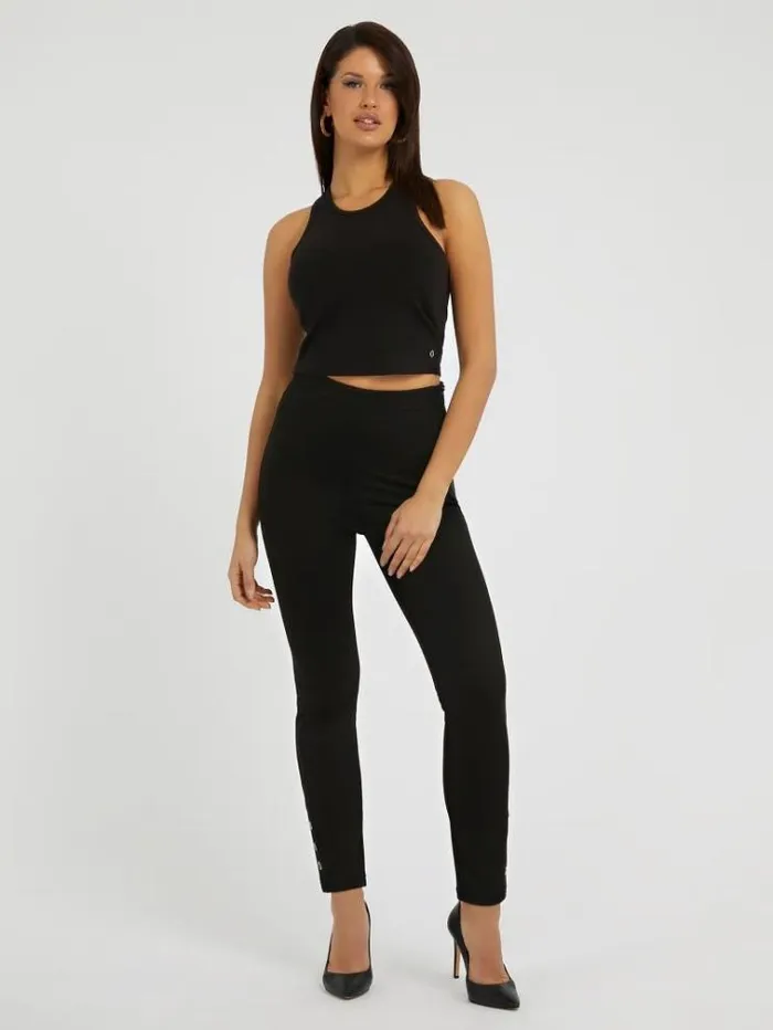 Women Rib Knit Top Black Guess Tops And Shirts