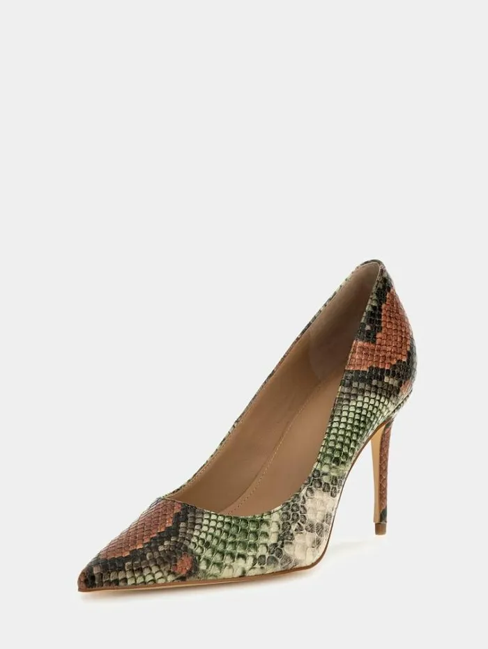 Women Rica Pythonprint Court Shoes Multicolor Pattern Guess Heels
