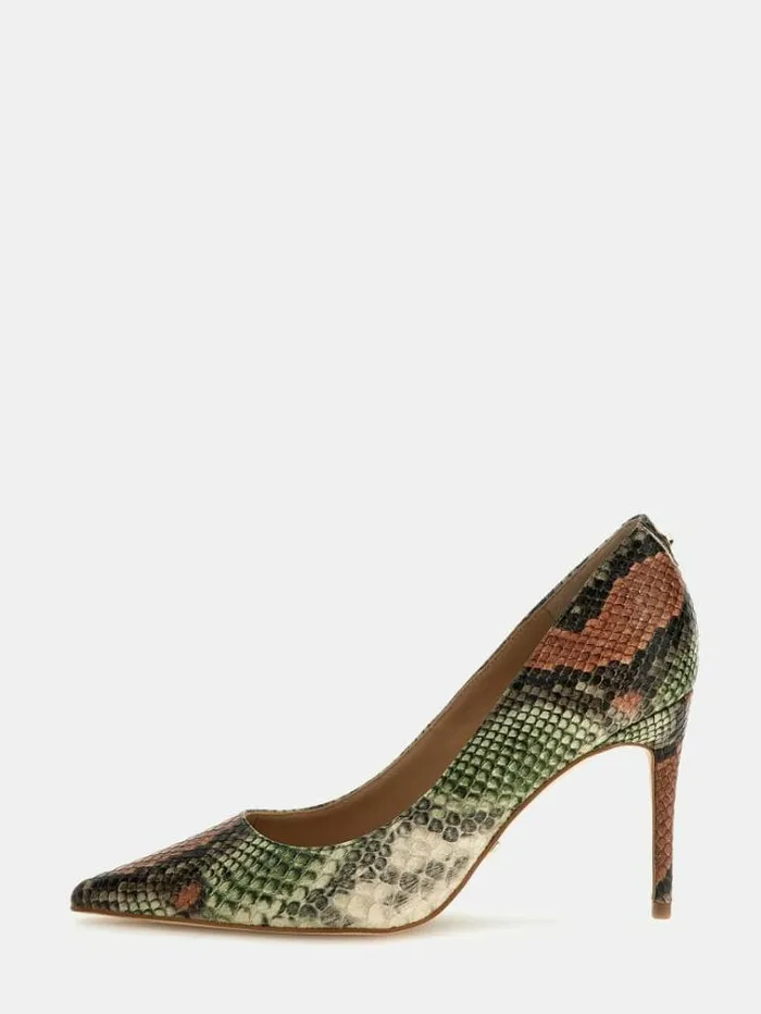 Women Rica Pythonprint Court Shoes Multicolor Pattern Guess Heels