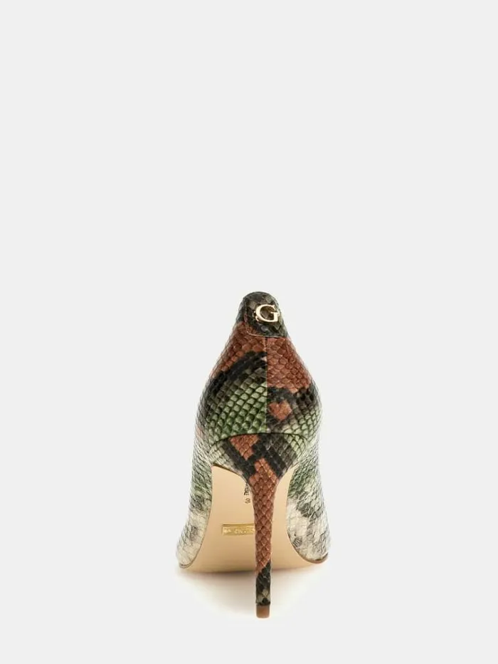 Women Rica Pythonprint Court Shoes Multicolor Pattern Guess Heels