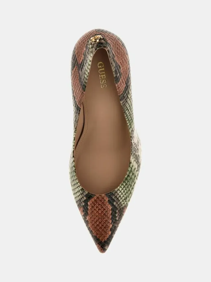 Women Rica Pythonprint Court Shoes Multicolor Pattern Guess Heels