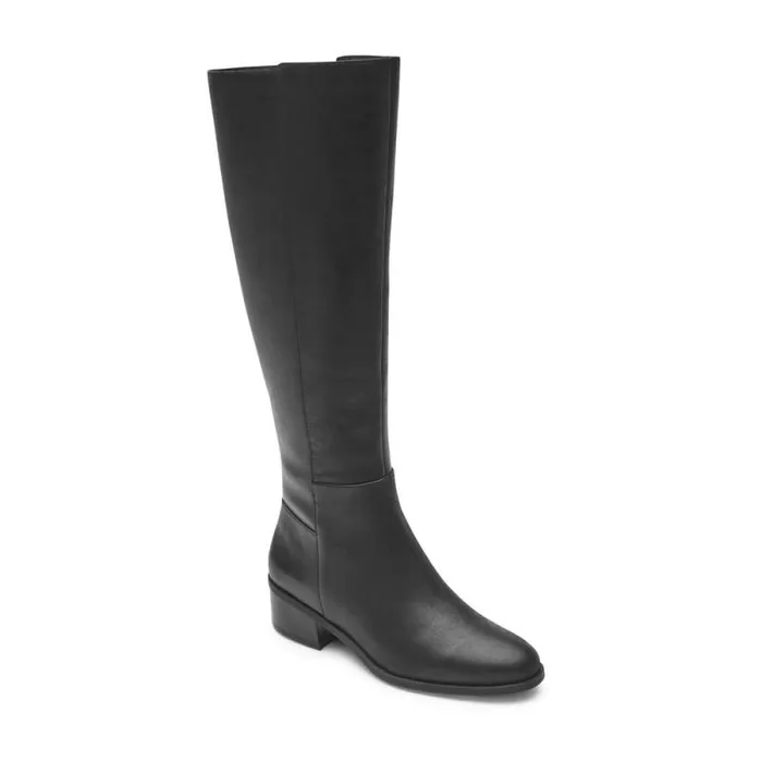 Women Rockport Boots and Booties Evalyn Tall Boot Black Lthr