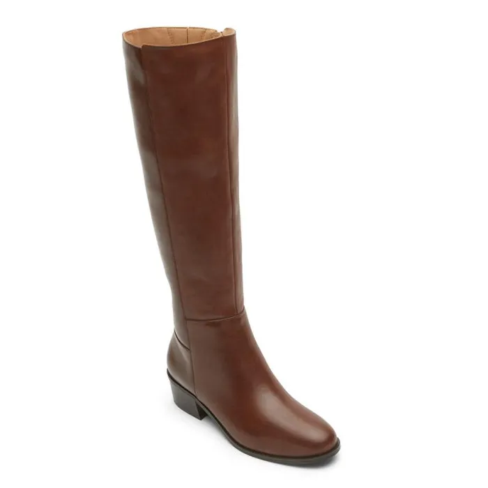 Women Rockport Boots and Booties Evalyn Tall Boot Saddle Lthr