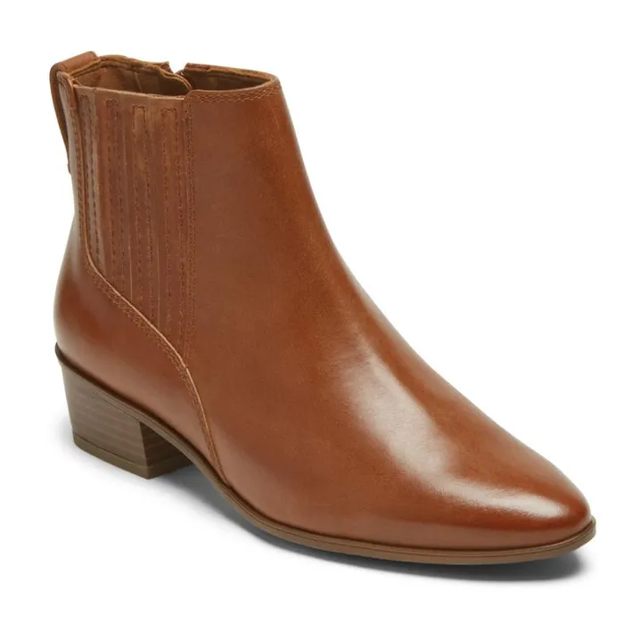 Women Rockport Boots and Booties Geovana Bootie Tan Lthr