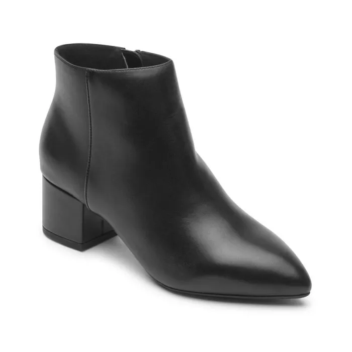 Women Rockport Boots and Booties Milia Block Bootie Black Lthr