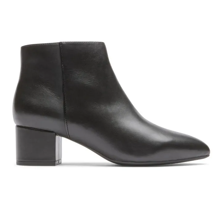 Women Rockport Boots and Booties Milia Block Bootie Black Lthr Women Rockport Boots and Booties Milia Block Bootie Black Lthr
