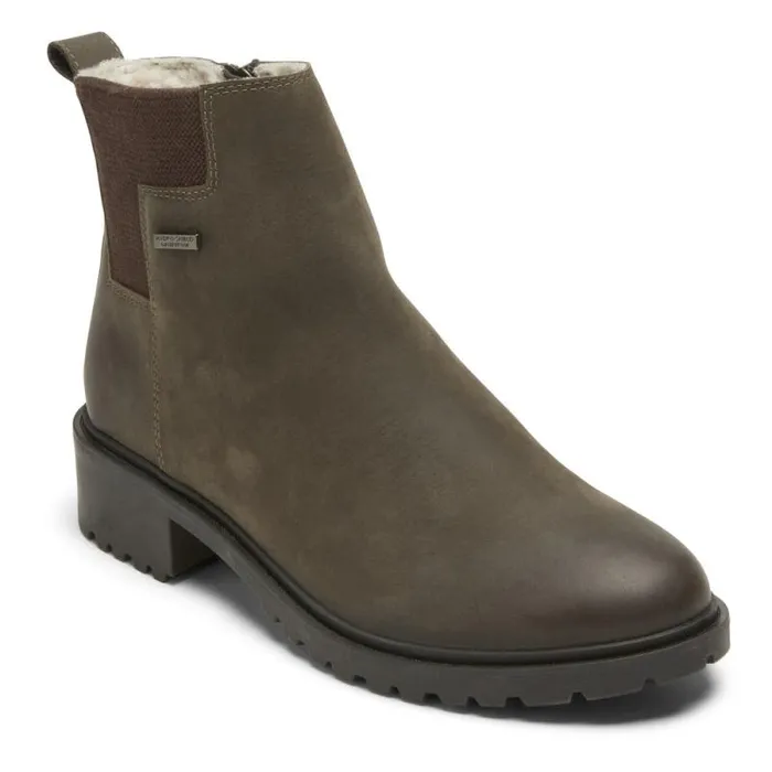 Women Rockport Boots and Booties Ryleigh Waterproof Chelsea Boot Dk Taupe Lthr Wp Wl