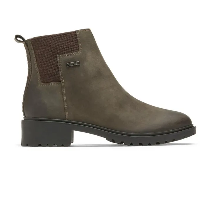 Women Rockport Boots and Booties Ryleigh Waterproof Chelsea Boot Dk Taupe Lthr Wp Wl