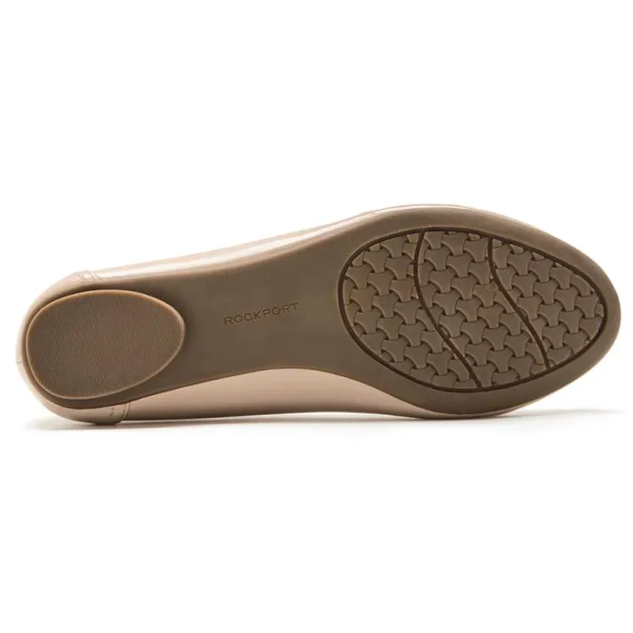 Women Rockport Flats Reagan Ballet Flat Neutral Beige Patent Synthetic