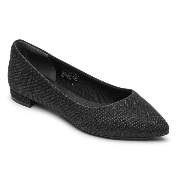 Women Rockport Flats Total Motion Adelyn Ballet Flat Black Glam