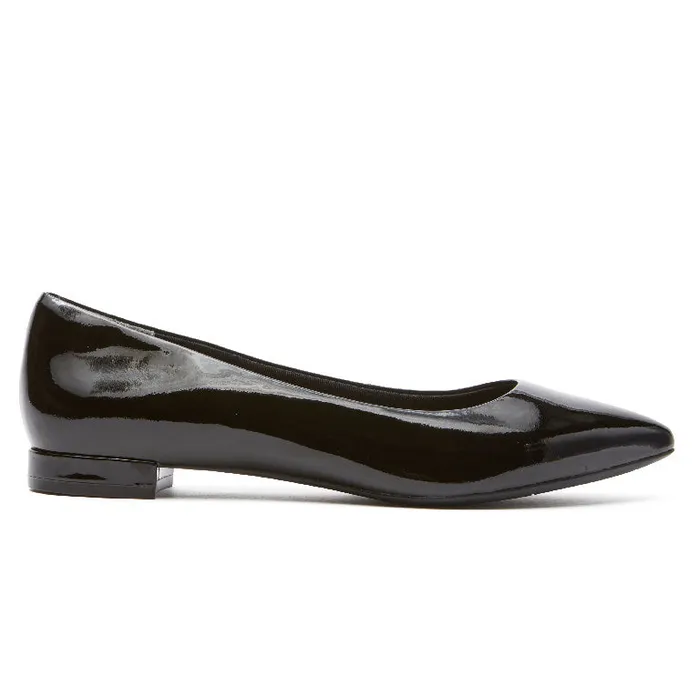 Women Rockport Flats Total Motion Adelyn Ballet Flat Black Patent
