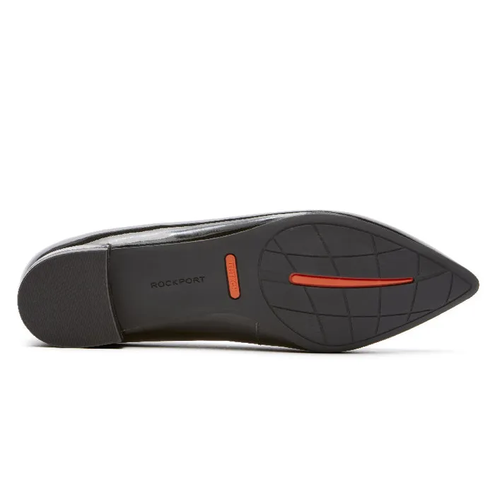 Women Rockport Flats Total Motion Adelyn Ballet Flat Black Patent