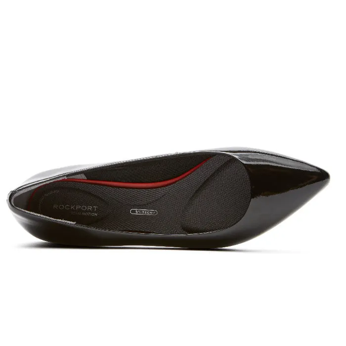 Women Rockport Flats Total Motion Adelyn Ballet Flat Black Patent