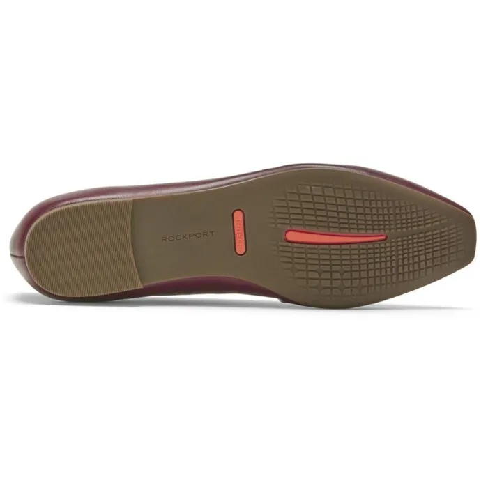 Women Rockport Flats Total Motion Laylani Gathered Flat Tawny Port Lthr