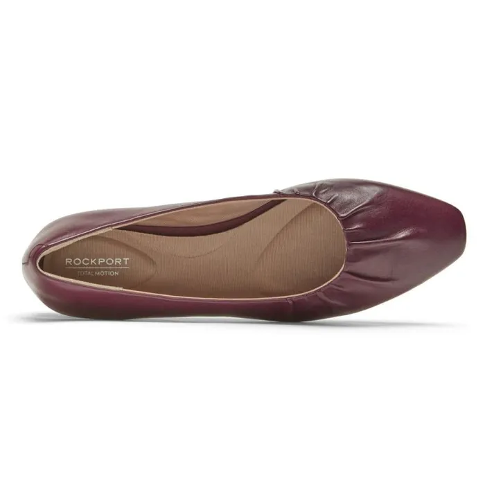 Women Rockport Flats Total Motion Laylani Gathered Flat Tawny Port Lthr