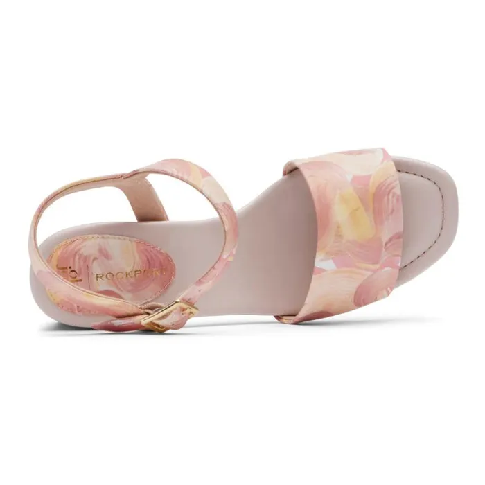 Women Rockport Heels Oh Joy 8211 Farrah 2Strap Heel Pink Painterly