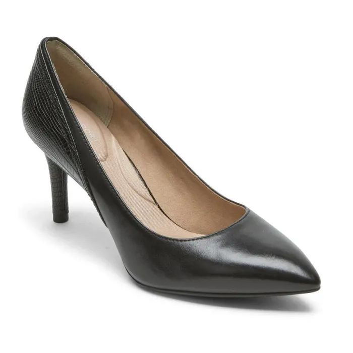 Women Rockport Heels Total Motion 75mm Pieced Heel Blacklizard