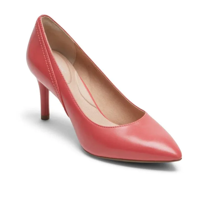 Women Rockport Heels Total Motion 75mm Pieced Heel Pink Lthr
