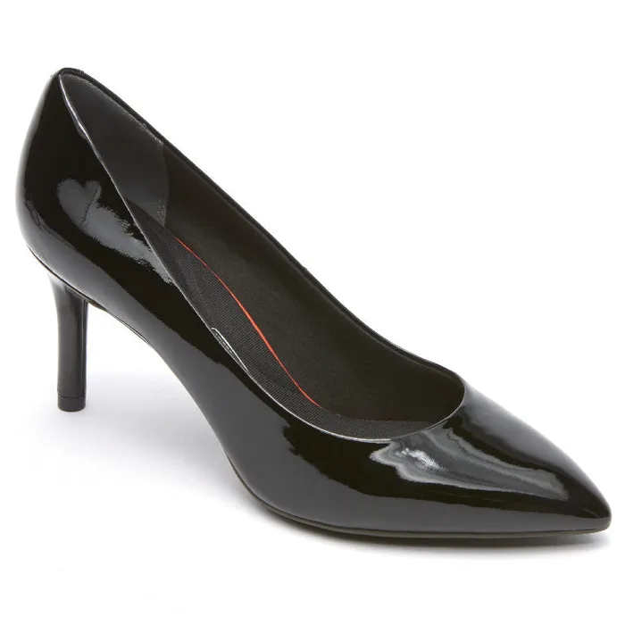 Women Rockport Heels Total Motion 75mm Pointed Toe Heel Black Patent