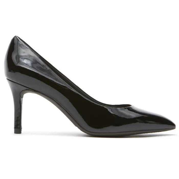 Women Rockport Heels Total Motion 75mm Pointed Toe Heel Black Patent