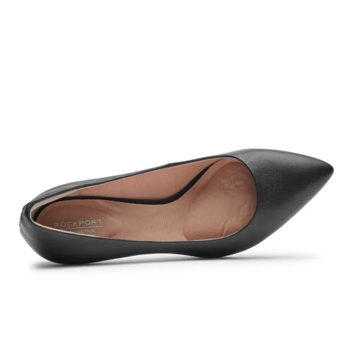 Women Rockport Heels Total Motion 75mm Pointed Toe Heel Black Texture Leather Women Rockport Heels Total Motion 75mm Pointed Toe Heel Black Texture Leather