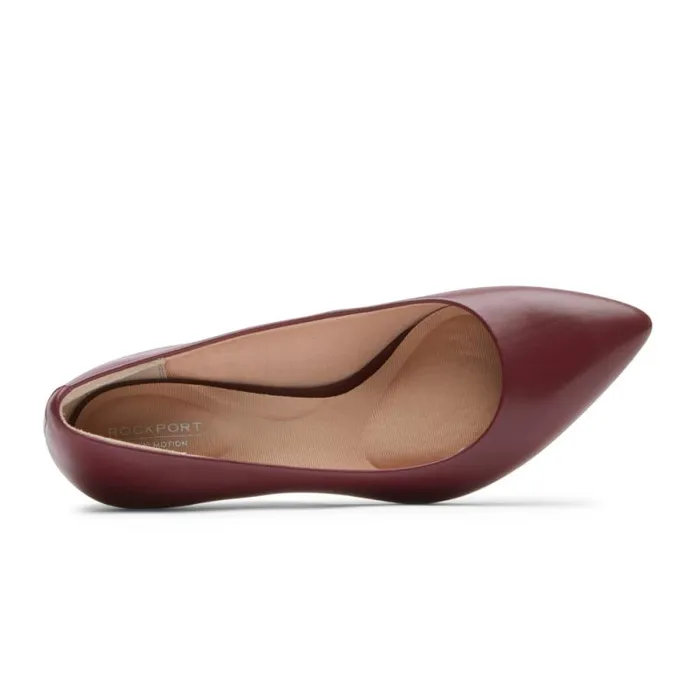 Women Rockport Heels Total Motion 75mm Pointed Toe Heel Cranberry Leather Women Rockport Heels Total Motion 75mm Pointed Toe Heel Cranberry Leather