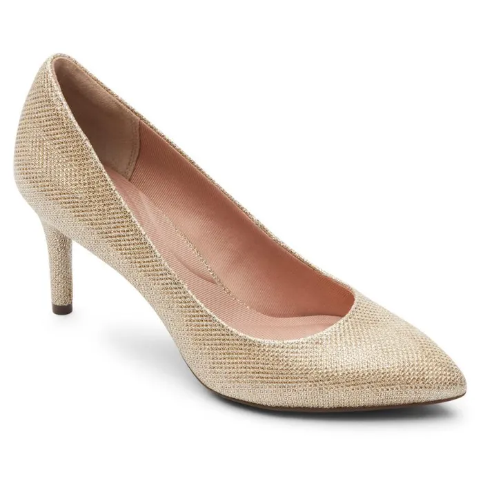 Women Rockport Heels Total Motion 75mm Pointed Toe Heel Nude Glam