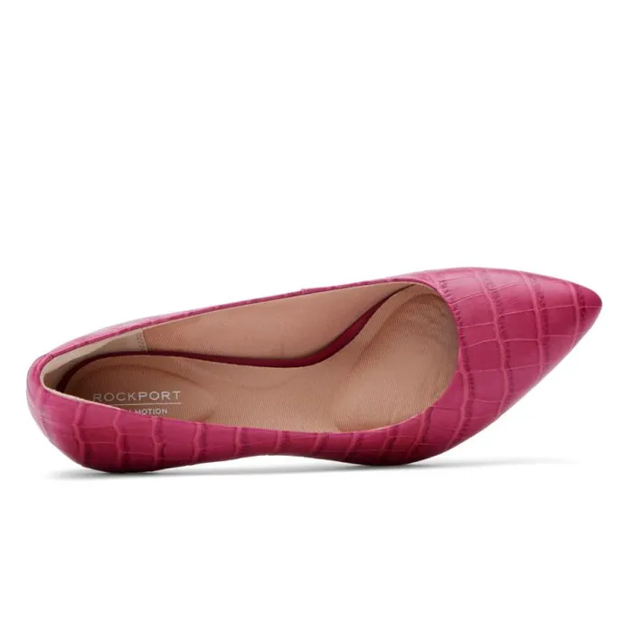 Women Rockport Heels Total Motion 75mm Pointed Toe Heel Rasberry Sorbet Croco Leather Women Rockport Heels Total Motion 75mm Pointed Toe Heel Rasberry Sorbet Croco Leather