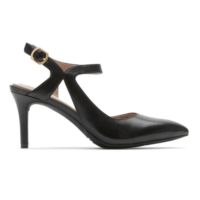 Women Rockport Heels Total Motion 75mm XStrap Heel Black