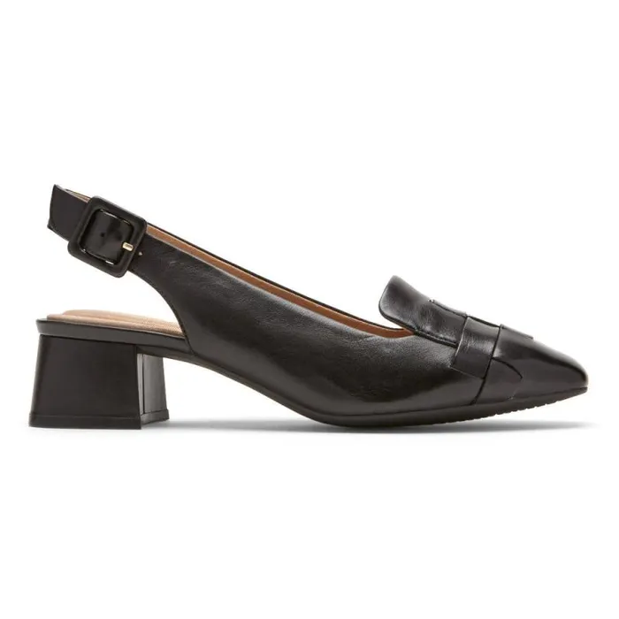 Women Rockport Heels Total Motion Esma Woven Heel Black