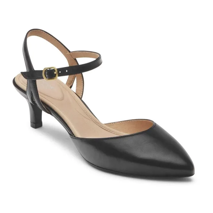 Women Rockport Heels Total Motion Kalila Ankle Strap Heel Black