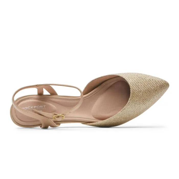 Women Rockport Heels Total Motion Kalila Ankle Strap Heel Nude Glam
