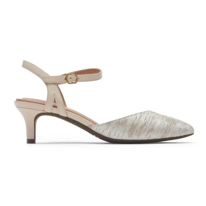 Women Rockport Heels Total Motion Kalila Ankle Strap Heel Vanilla