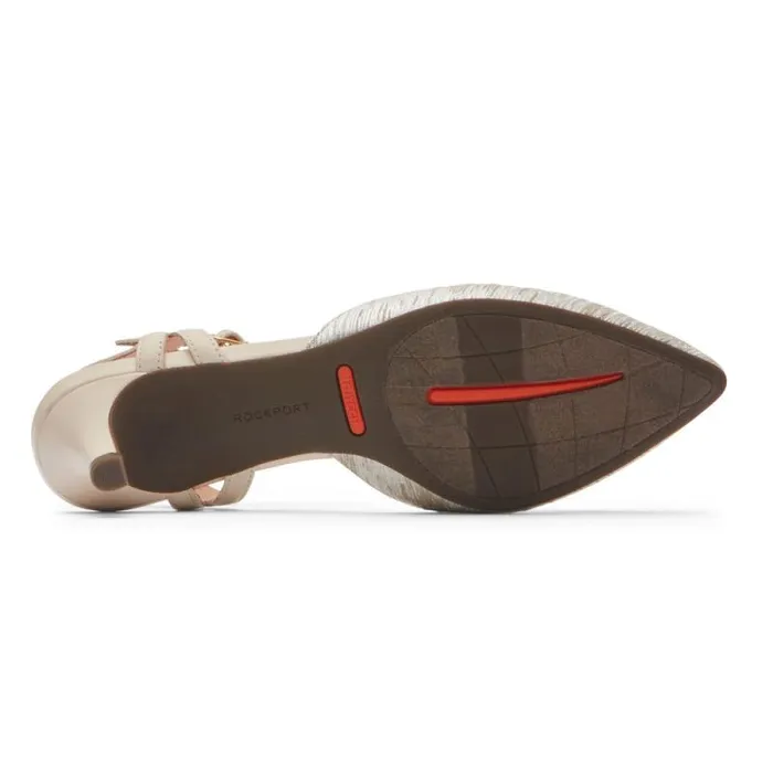 Women Rockport Heels Total Motion Kalila Ankle Strap Heel Vanilla