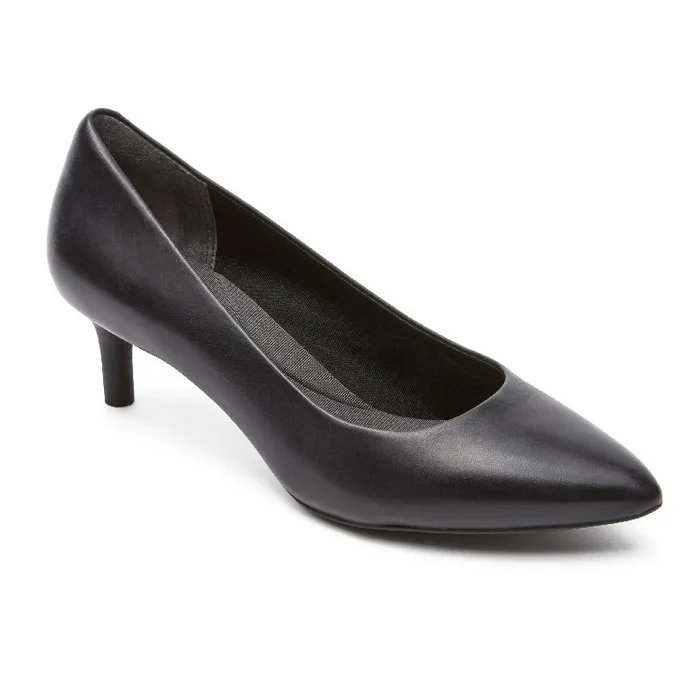Women Rockport Heels Total Motion Kalila Heel Black Leather